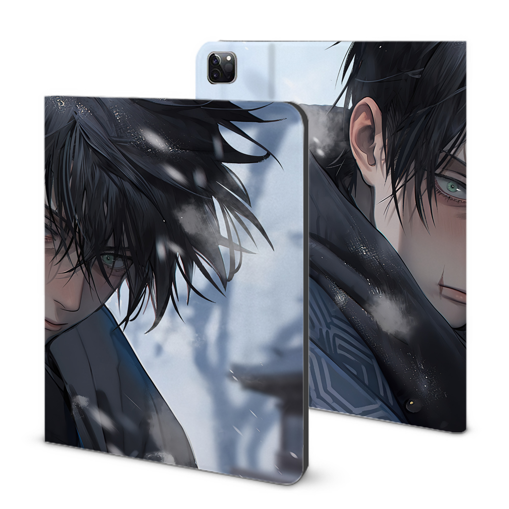 （画像用） 呪術廻戦 Jujutsu Kaisen IPad ケース ブック型 PUレザー TPU 耐衝撃 軽量 薄型 ペン収納なし 全面保護 IPad 各モデル対応